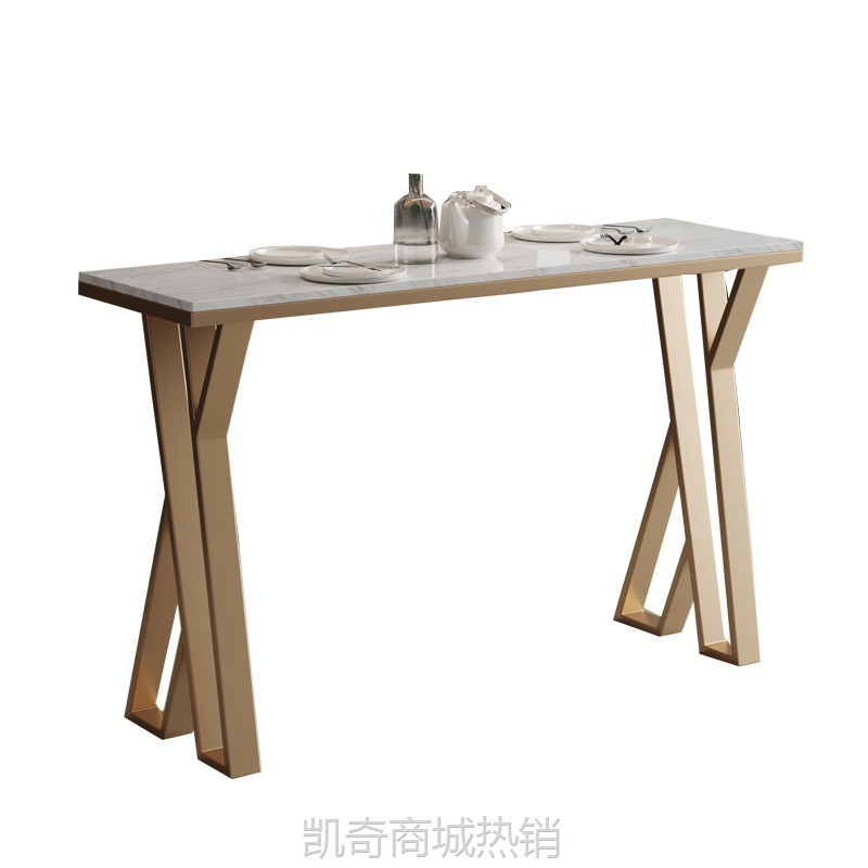 北欧轻奢现代大理石吧台桌椅家用餐厅吧桌椅奶茶店咖啡厅高脚桌子