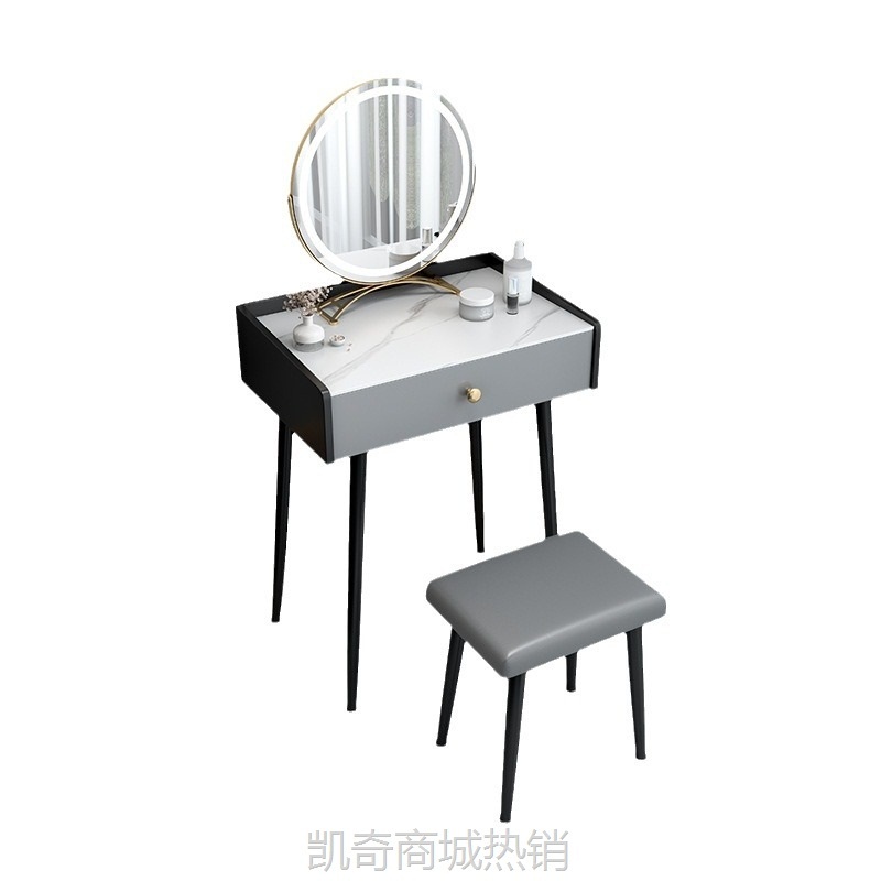岩板梳妆台卧室现代简约轻奢化妆台收纳柜一体小户型ins风化妆桌