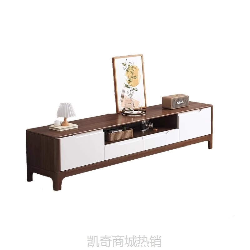 现代简约 全实木电视柜客厅茶几电视柜组合地柜影视柜储物电视机