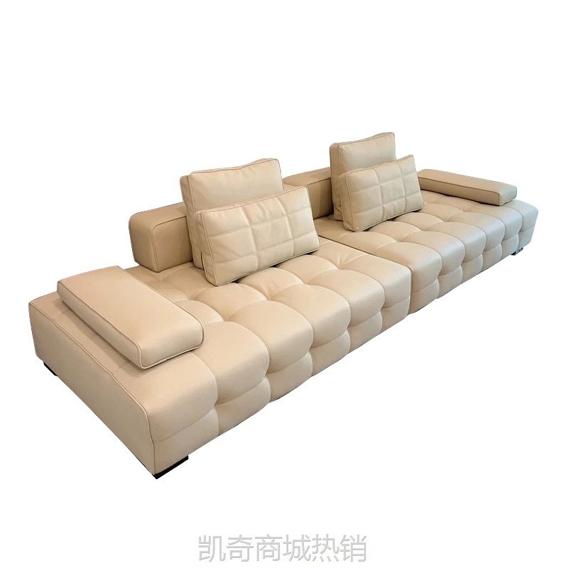 意式极简劳伦斯真皮沙发客厅简约现代直排模块沙发设计师皮艺沙发