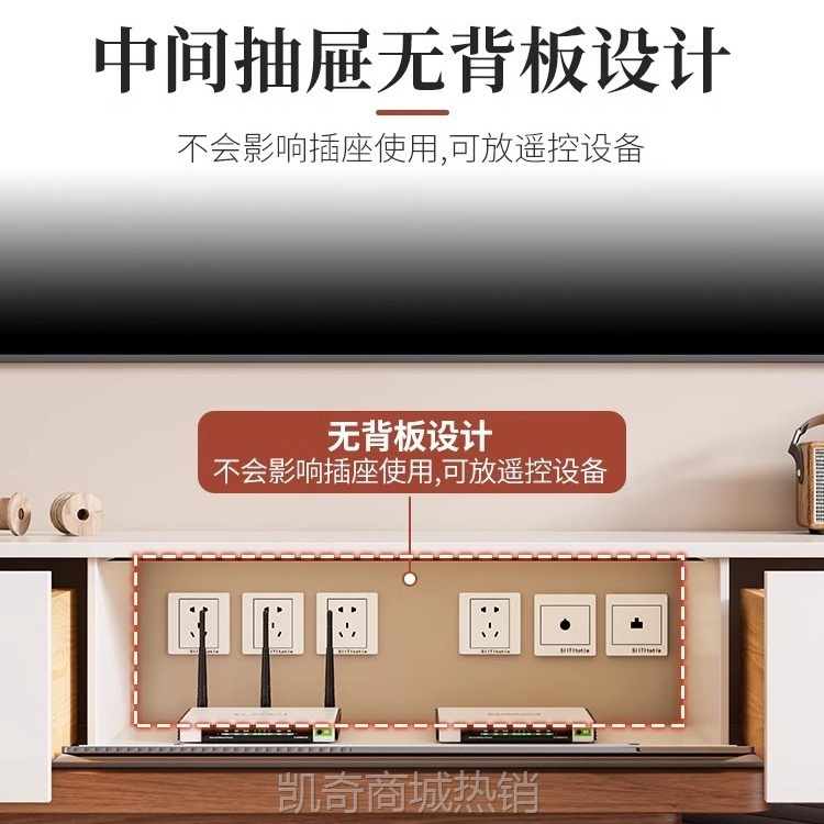 北欧轻奢电视柜茶几组合现代简约小户型客厅原木色实木伸缩电视柜