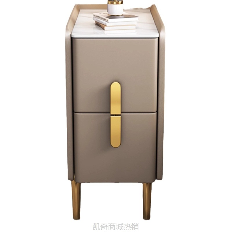 实木迷你床头柜现代简约20cm储物柜小型收纳柜轻奢岩板超窄床边柜