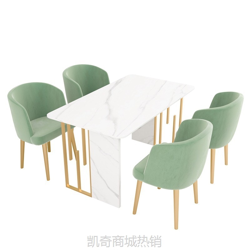 北欧大理石餐桌家用客厅岩板轻奢多人吃饭桌子创意餐厅长方形餐桌