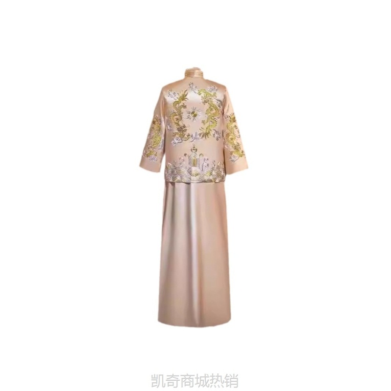 秀禾服男新郎服2022新款春夏男士结婚中式礼服唐装龙凤褂男款秀禾
