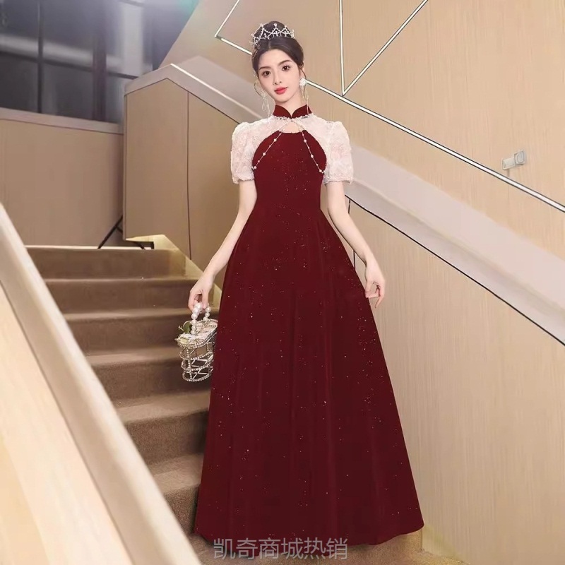 新中式敬酒服2024新款秋季新娘结婚高级感订婚宴礼服裙女红色婚服
