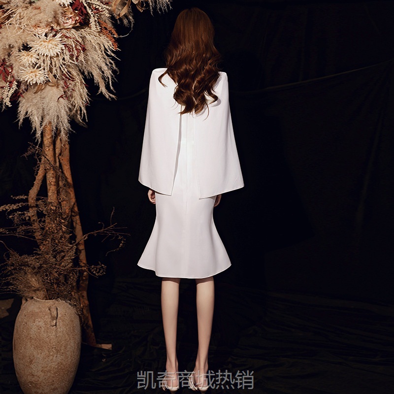 白色礼服裙女2024新款宴会气质连衣裙端庄大气优雅法式年会晚礼服