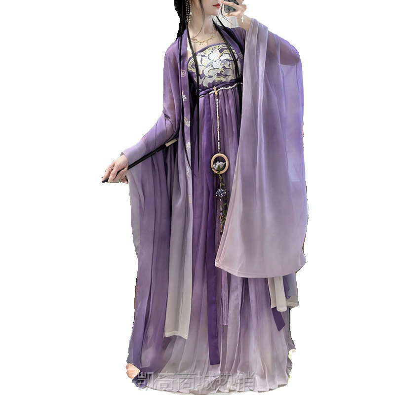 汉虞葵原创紫嫣汉服女唐制齐胸大袖衫刺绣日常仙气诃子裙春夏秋款