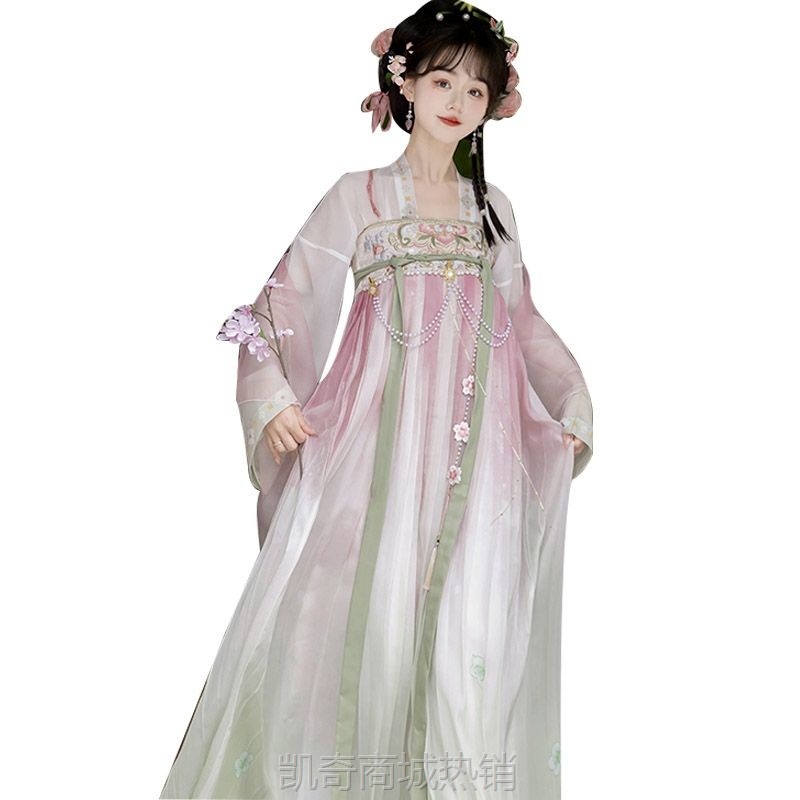新款2024夏汉服小桃夭唐制汉服女齐胸襦裙刺绣春夏新款日常改良套