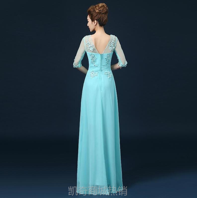 大合唱演出服装女长裙中老年现代大气优雅晚礼服2023新款宴会显瘦