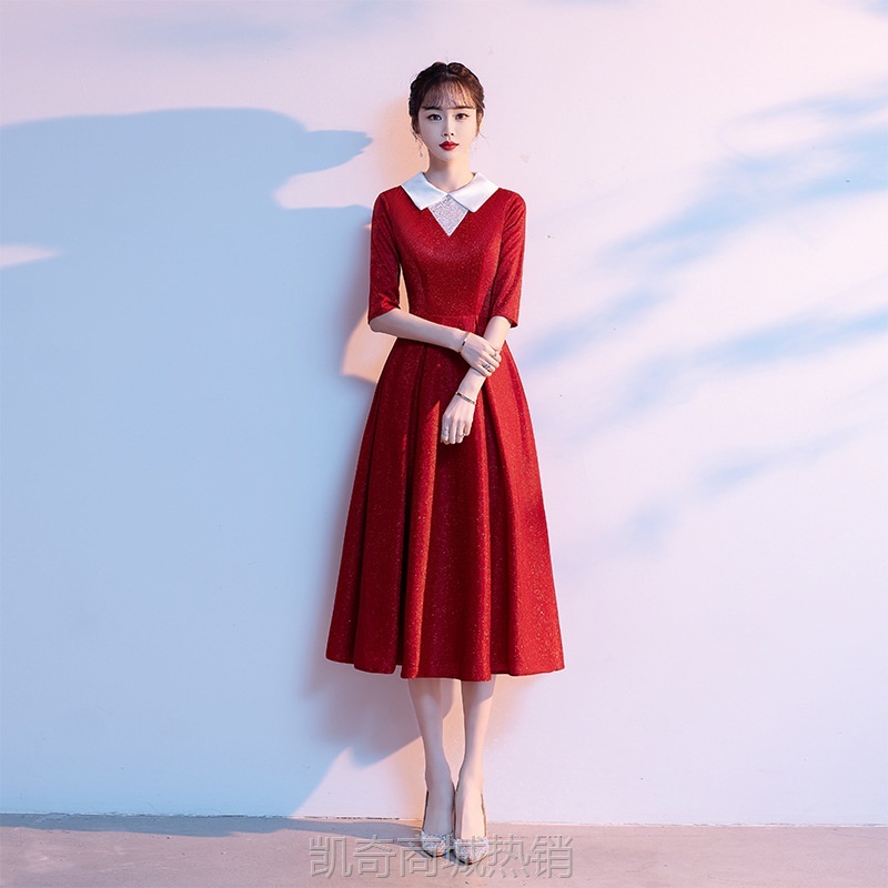 学院风大合唱演出服女长裙学生毕业装舞台合唱团服装主持人指挥服