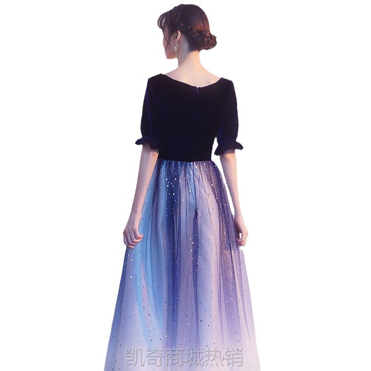 大合唱团演出服女长裙红歌表演服装比赛演讲朗诵晚会主持人礼服