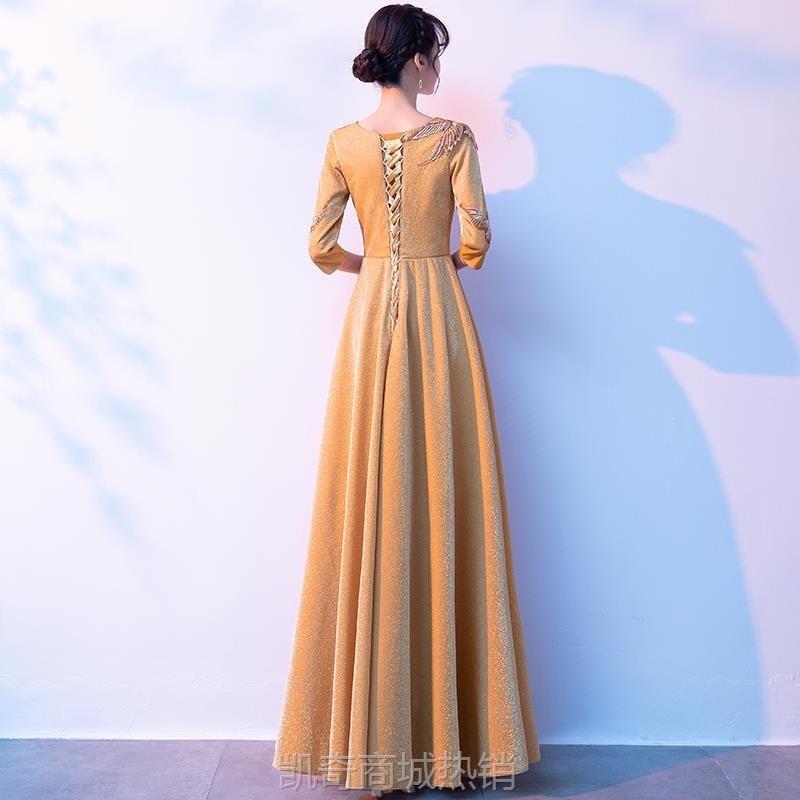 大合唱演出服女长裙2023新款优雅时尚长款显瘦气质合唱团比赛服装