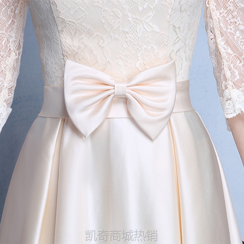宴会晚礼服2023新款伴娘服姐妹裙长袖聚会修身礼服女连衣裙中长款