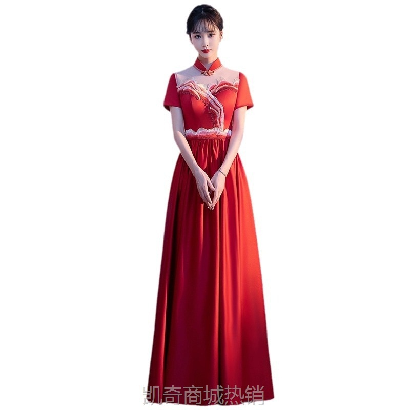 大合唱演出服女长裙气质主持人宴会指挥服舞台红歌比赛合唱团礼服