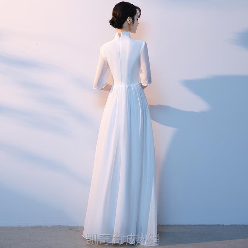 大合唱演出服女长裙成人宴会诗朗诵指挥服装舞台古筝演出服女飘逸