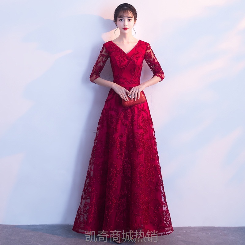 大合唱服演出服女长裙新款表演舞台服装合唱团朗诵主持比赛礼服裙