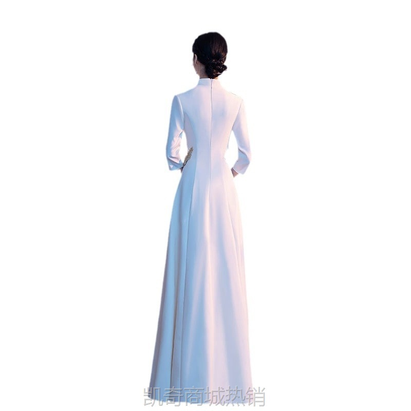 2024新款大合唱团演出服表演服装主持人颁奖礼仪迎宾晚礼服长裙女