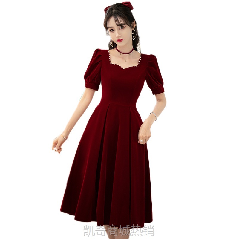 敬酒服新娘夏季结婚礼服平时可穿回门订婚气质法式小个子连衣裙女