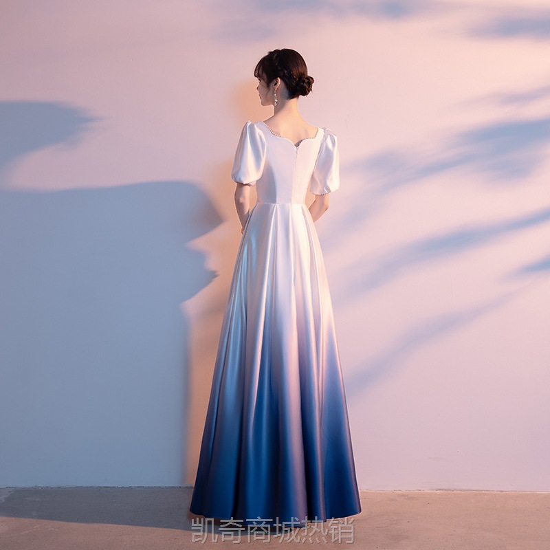 大合唱演出服女长裙2023新款气质主持人指挥服红歌比赛合唱队礼服