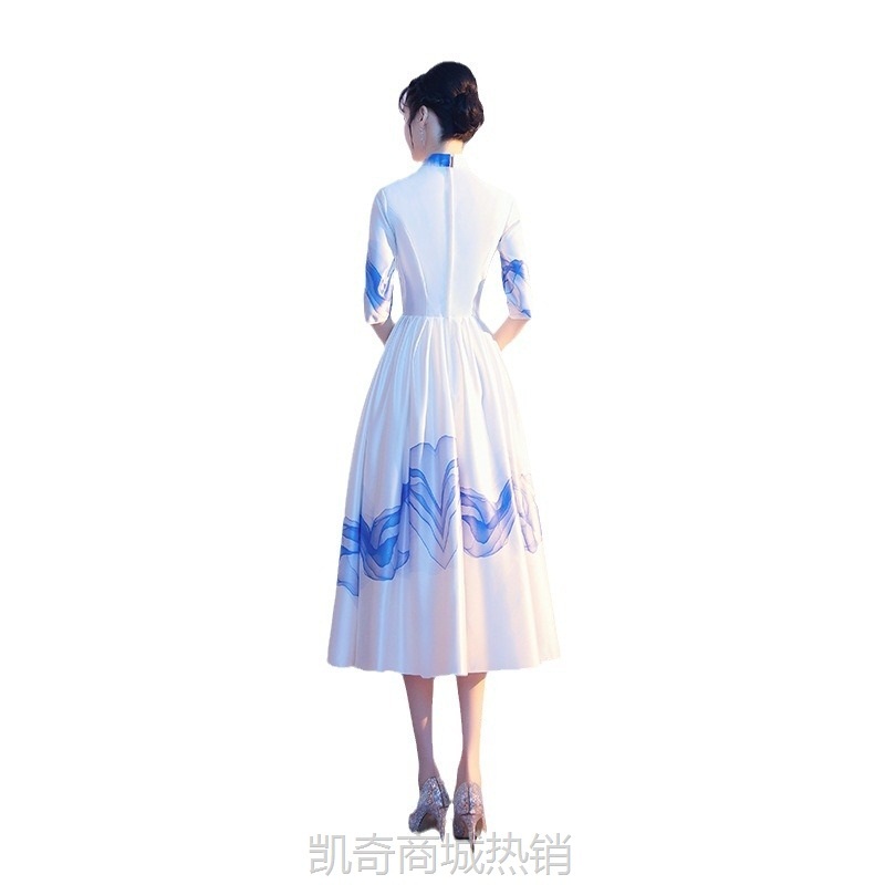 大合唱团礼服女长裙中国风诗歌朗诵服舞台指挥服装学生艺考演出服