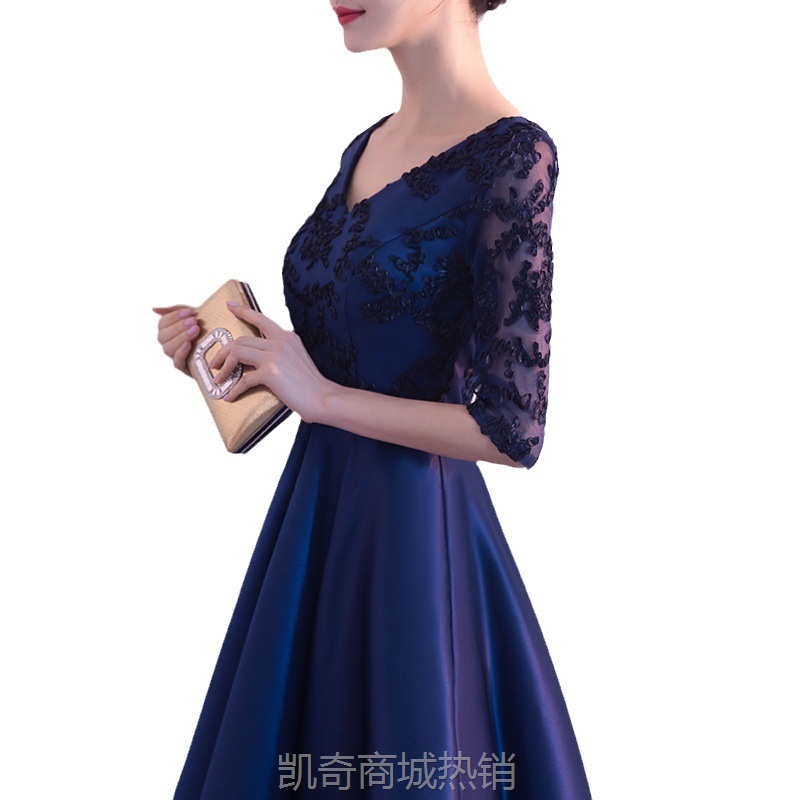 大合唱团演出服女长裙2023新款红歌指挥服装主持人晚礼服长款气质