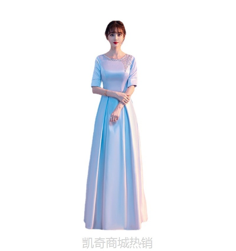 大合唱团演出服女长裙红歌舞蹈比赛爱国朗诵服装指挥主持人晚礼服