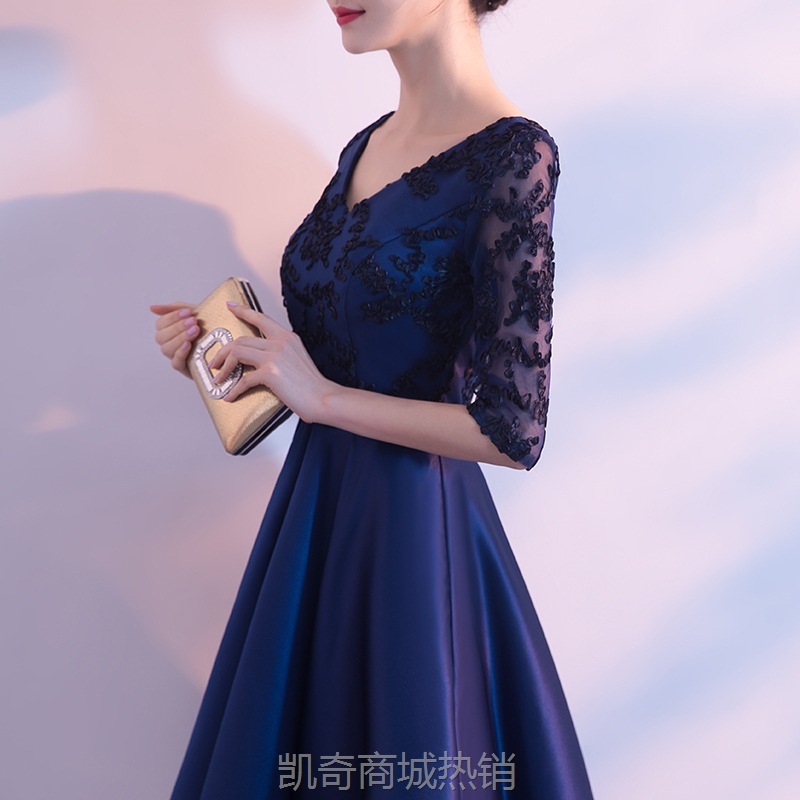 大合唱团演出服女长裙2023新款红歌指挥服装主持人晚礼服长款气质
