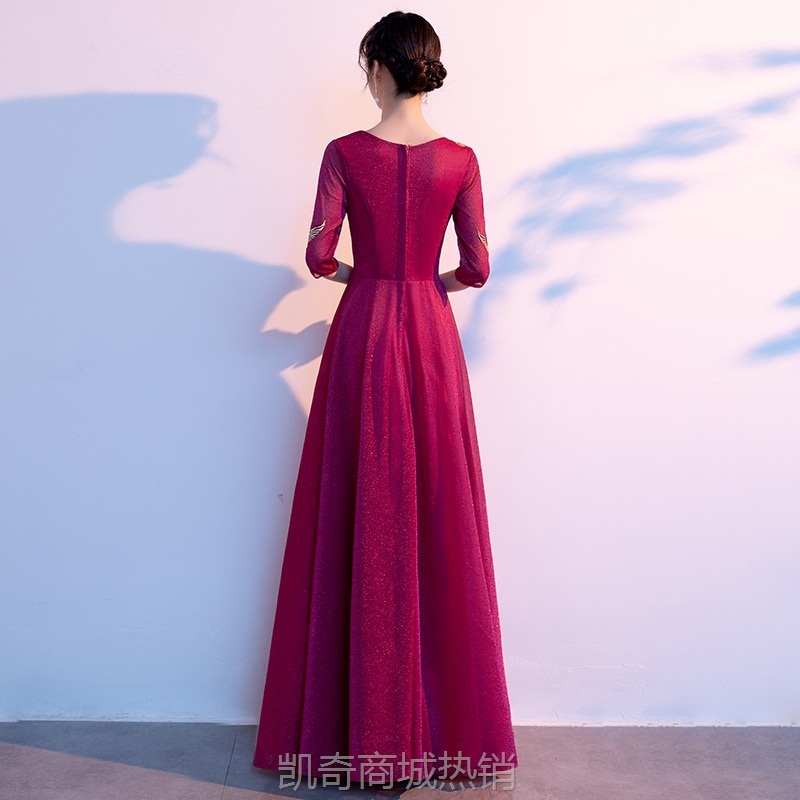 合唱演出服女长裙成人2023新款朗诵表演大合唱团指挥服长款晚礼服