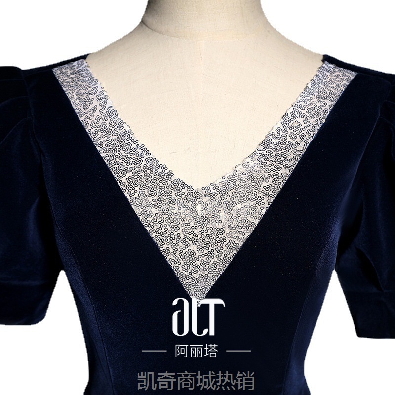 晚礼服2023新款艺考钢琴礼服女宴会气质演出合唱礼服主持年会