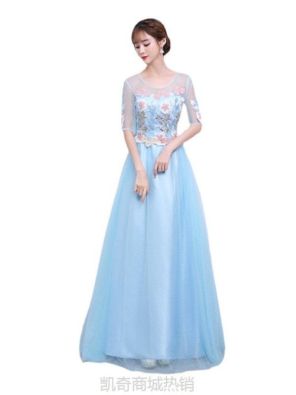 大合唱演出服女长裙红歌比赛朗诵晚礼服学生修身气质显瘦舞蹈服装