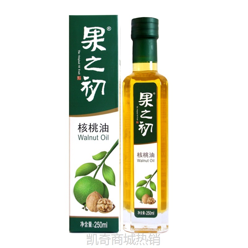 果之初新疆和田新鲜核桃冷榨食用核桃油250ml新疆包邮