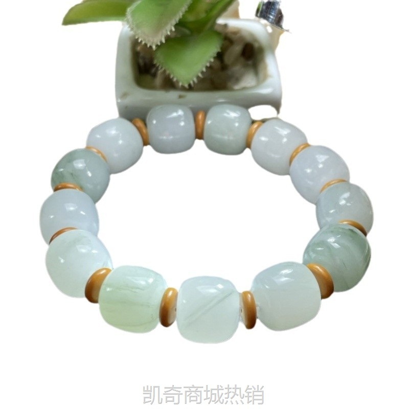天然新疆天山翠带翠金丝玉手串.多样性发货时尚情侣老型白色经典