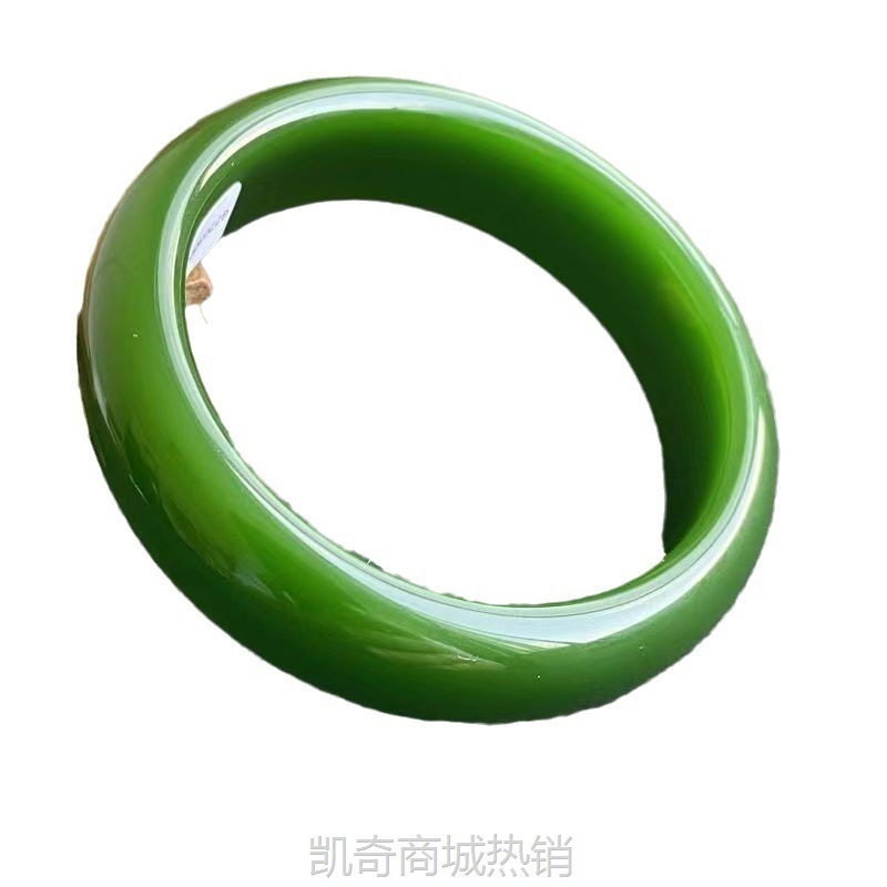 新疆外蒙料高仿碧玉镯子菠菜绿玉石玉器手镯女款首饰直播货源