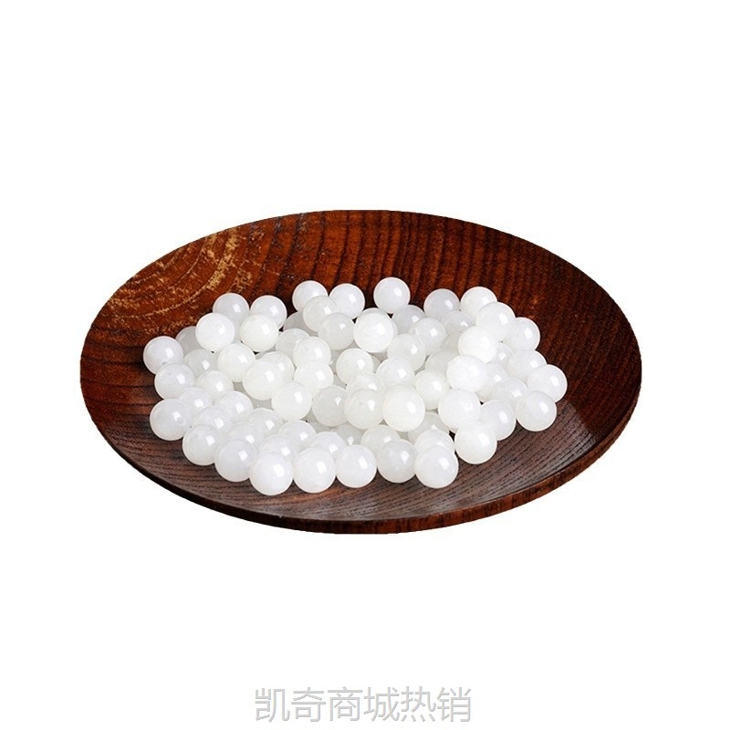 新疆和田玉散珠子羊脂白玉圆珠籽料手链项链羊脂玉散珠