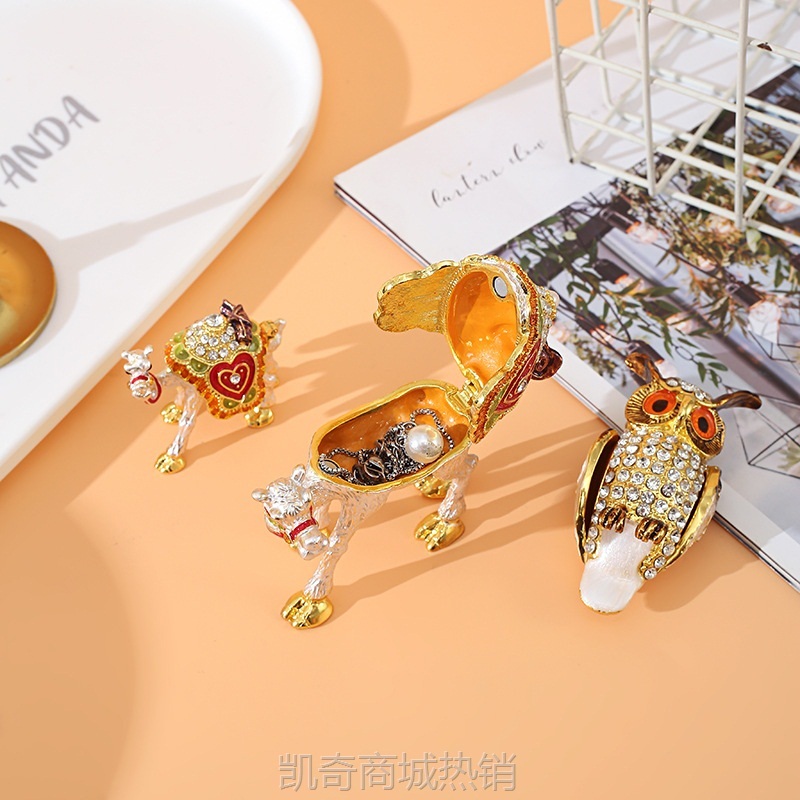 新品推荐新疆丝绸之路民族特色 旅游工艺礼品镶钻骆驼珠宝盒摆件