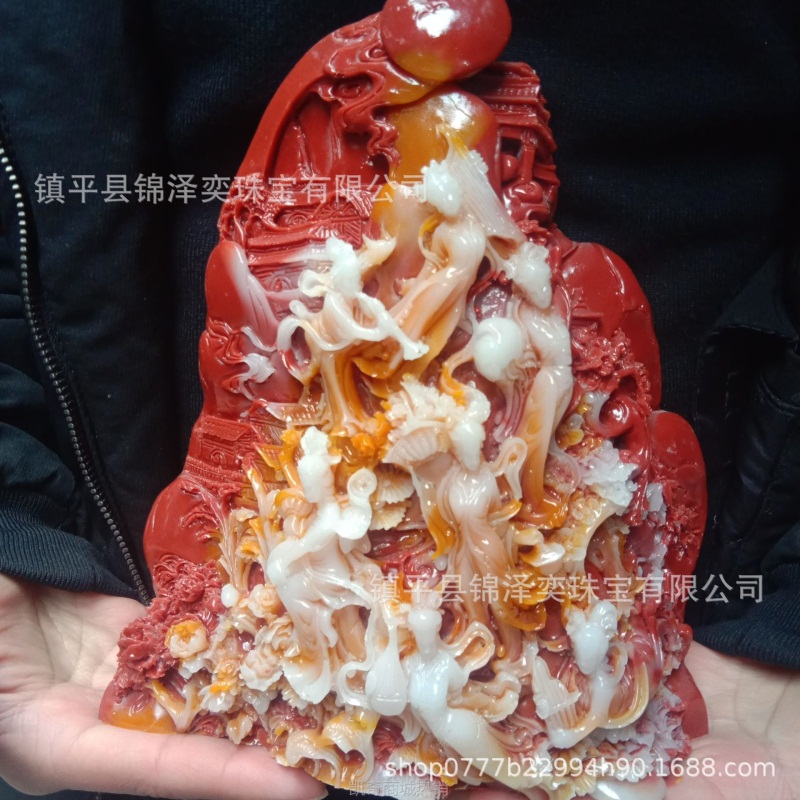 厂家直销仿寿山石七仙女摆件芙蓉石山水雕刻家居饰品工艺品大摆件