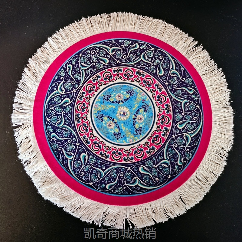 新疆旅游纪念品民族风馕饼地毯鼠标垫小礼物杯垫防烫垫电话小桌垫