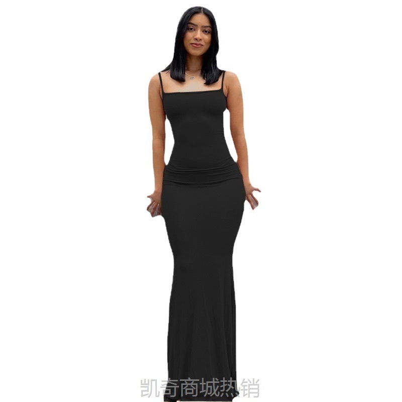 2025新款跨境欧美时尚前卫卡戴珊skims休闲修身吊带连衣长裙女