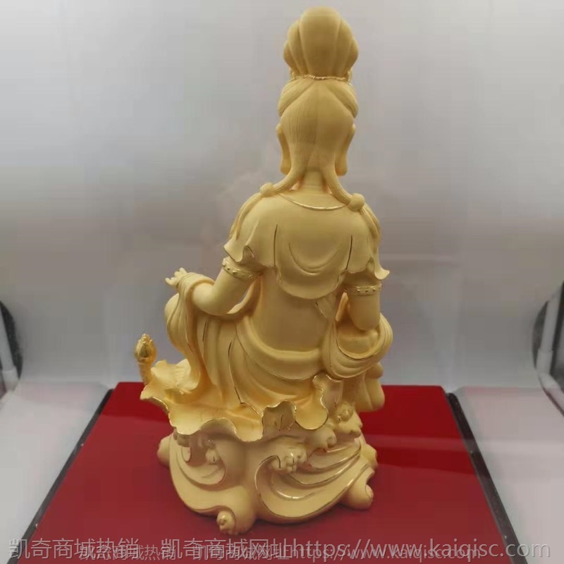 厂家直供观音佛像摆件绒沙金工艺礼品金银摆件