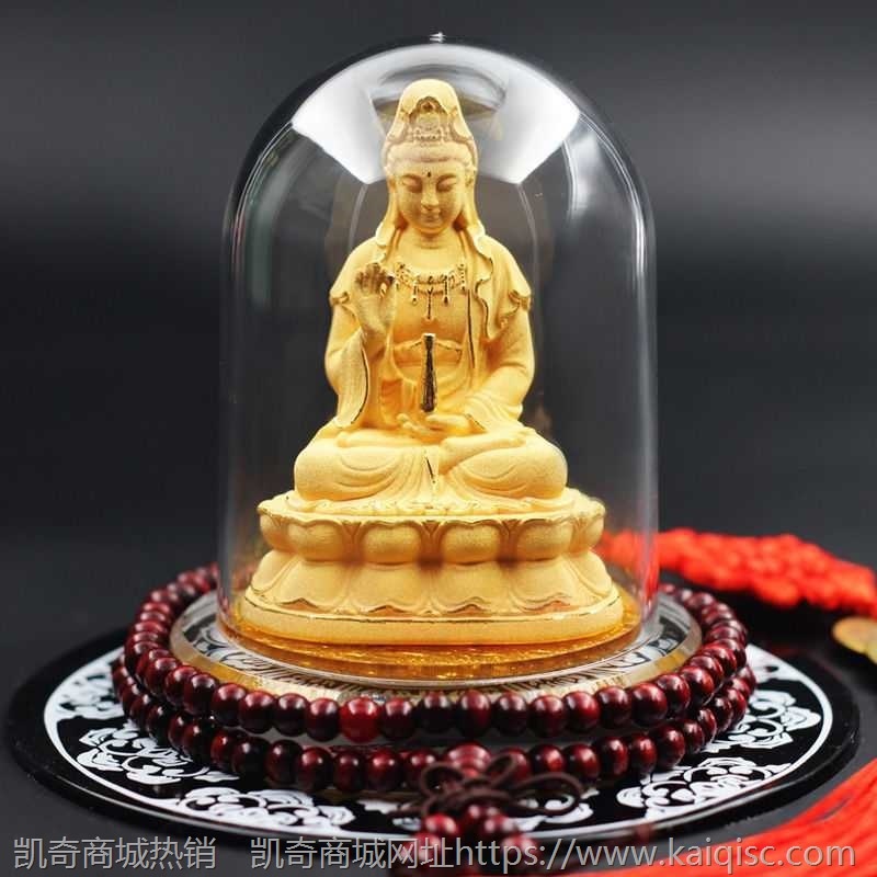 绒沙金佛像摆件车内装饰摆件观音菩萨汽车用品摆件车载观音佛像