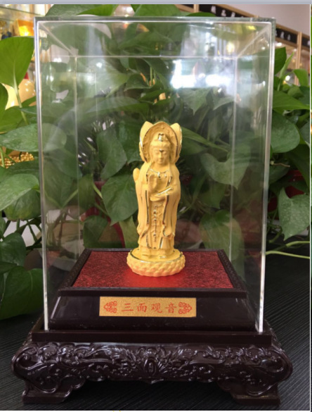 绒沙金南五观音菩萨摆件 观音普度丛生佛像寺庙宗教用品摆设
