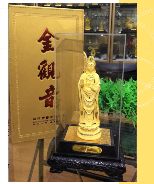 绒沙金南五观音菩萨摆件 观音普度丛生佛像寺庙宗教用品摆设