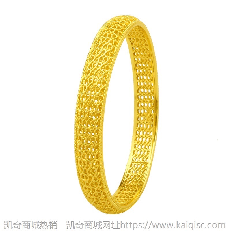 婚庆新娘仿黄金手镯女金店同款首饰品铜镀沙金镂空龙凤金镯子批发