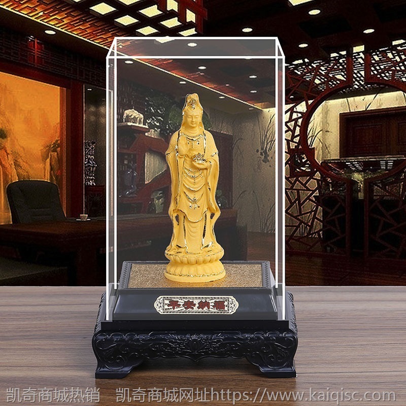绒沙金南五观音菩萨摆件 观音普度丛生佛像寺庙宗教用品摆设