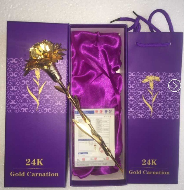 绒沙金玫瑰花 镀金箔玫瑰花 结婚周年庆情人节4S活动礼品七夕礼物