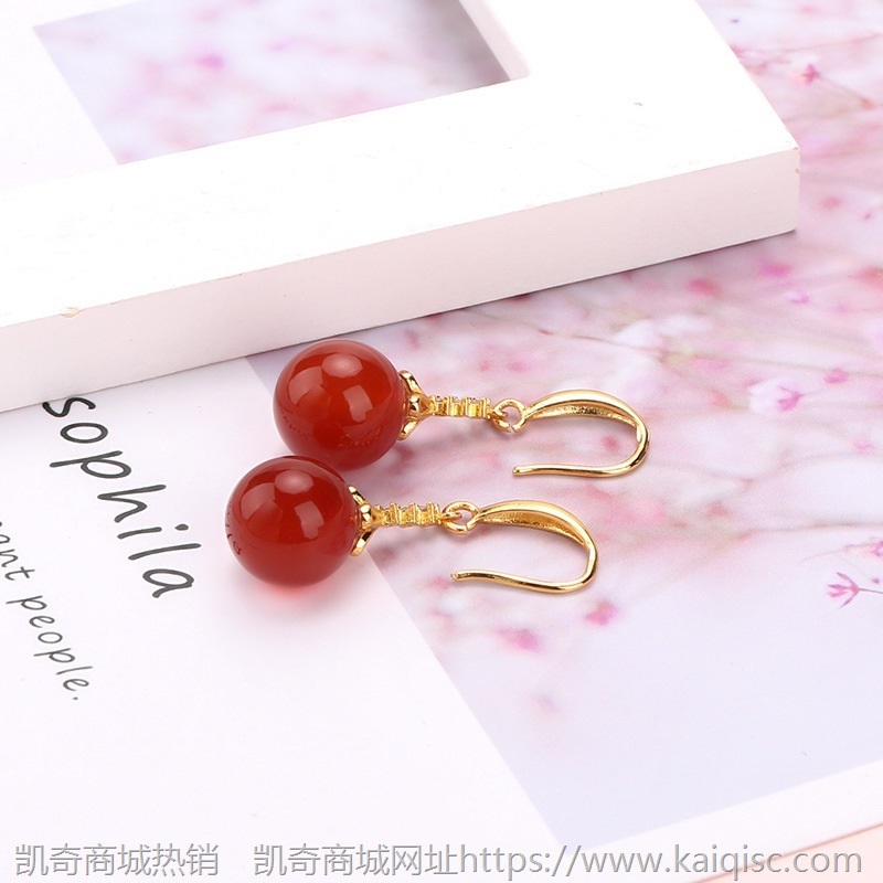 2020新款复古宫廷耳环AAA玛瑙耳坠女长款气质韩国耳钩耳饰品多款