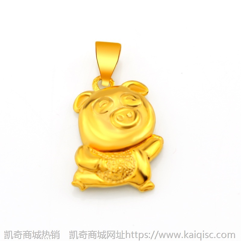 欧币金仿黄金十二生肖吊坠尾可动女铜镀24k金首饰品项链 厂家直供