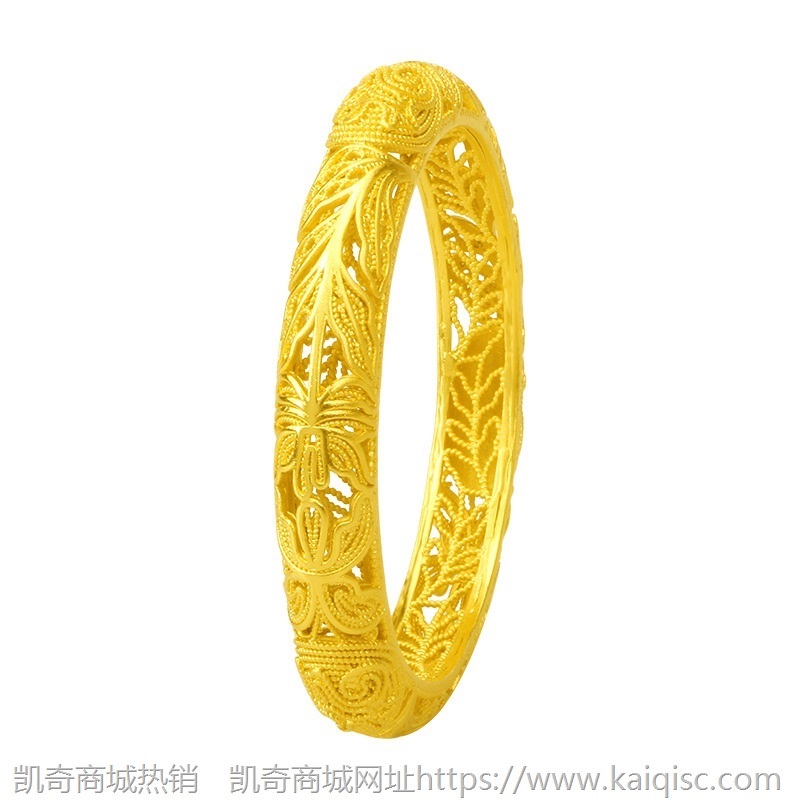 越南花丝镂空沙金手镯子女婚庆新娘礼物仿黄金饰品铜镀金手环批发