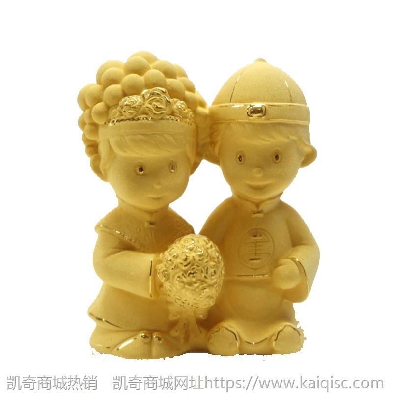 绒沙金结婚礼物 婚房装饰公仔婚庆摆件 中式创意实用婚礼用品批发