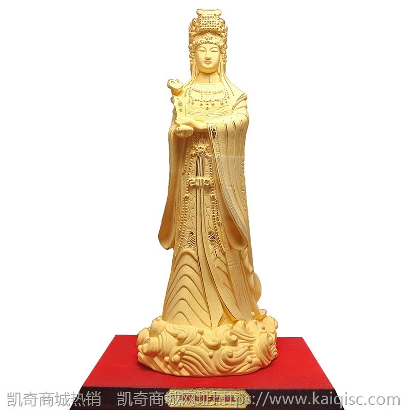 湄洲妈祖海神像 绒沙金工艺品 黄金妈祖摆件诞辰活动纪念礼品批发